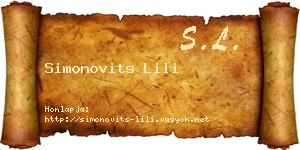 Simonovits Lili névjegykártya
