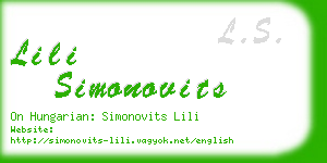 lili simonovits business card